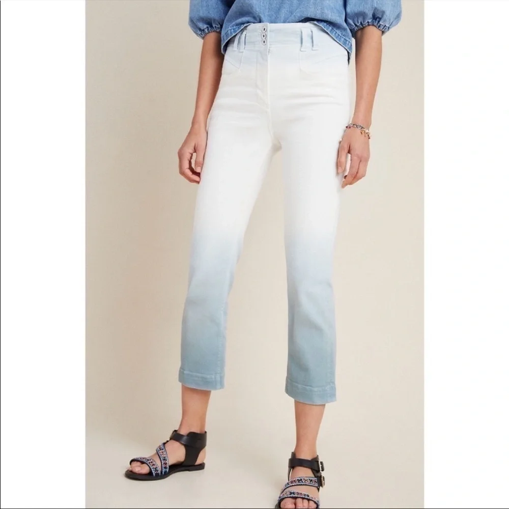 Anthropologie Pilcro and the Letterpress Jeans Ultra High-Rise Dip-Dyed 26 NWT